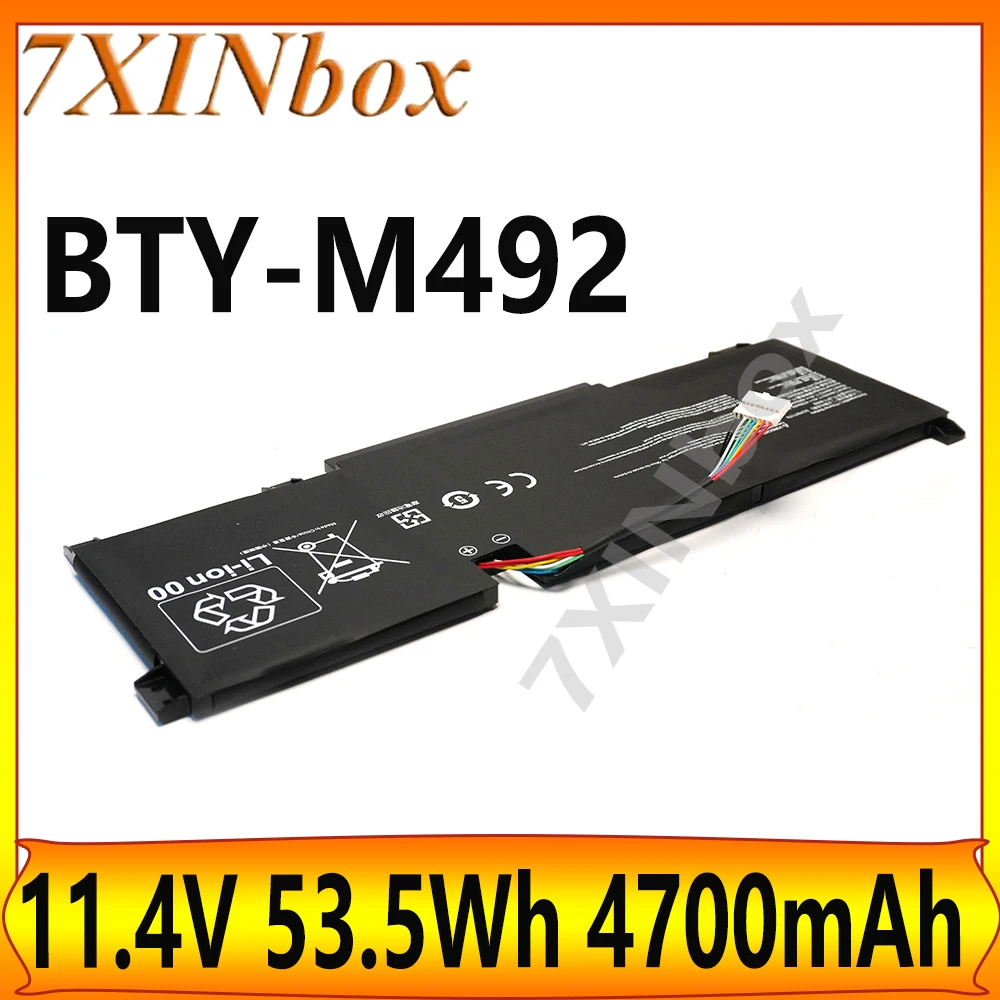 7XINbox BTY-M492 11.4V 53.5Wh 4700mAh Laptop Battery For MSI Sword 15 A11U A11UD Katana GF66 12Ux Pulse GL66 GL76 11UDK 11UEK
7XINbox BTY-M492 11.4V 53.5Wh 4700mAh Laptop Battery For MSI Sword 15 A11U A11UD Katana GF66 12Ux Pulse GL66 GL76 11UDK 11UEK