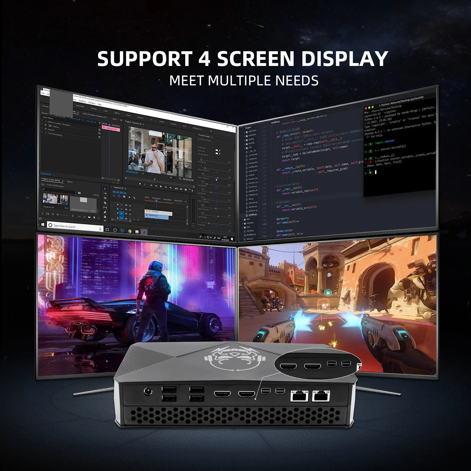 Игровой мини-компьютер 8-го поколения Intel Core i7 8709G RX Vega M GH выделенная карта 4 ГБ 2 * HDMI 2 * Mini DP поддержка 4 дисплея 4K
Игровой мини-компьютер 8-го поколения Intel Core i7 8709G RX Vega M GH выделенная карта 4 ГБ 2 * HDMI 2 * Mini DP поддержка 4 дисплея 4K