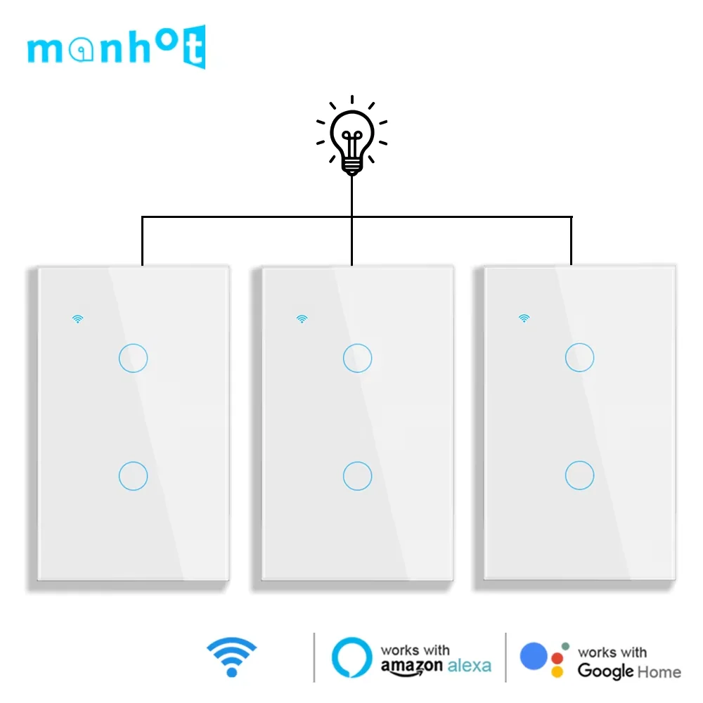 Smart Wifi Stair Switch US Touch Glass Panel Stair Cross Multi Light Switches 1 Gang 2 Way Voice Control with Alexa Google Home
Smart Wifi Stair Switch US Touch Glass Panel Stair Cross Multi Light Switches 1 Gang 2 Way Voice Control with Alexa Google Home
