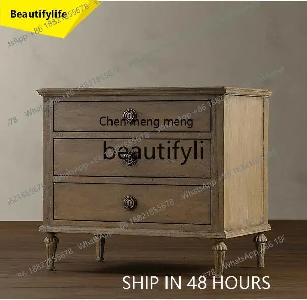 A32 American French rural retro solid wood bedside table American simple corner table
A32 American French rural retro solid wood bedside table American simple corner table