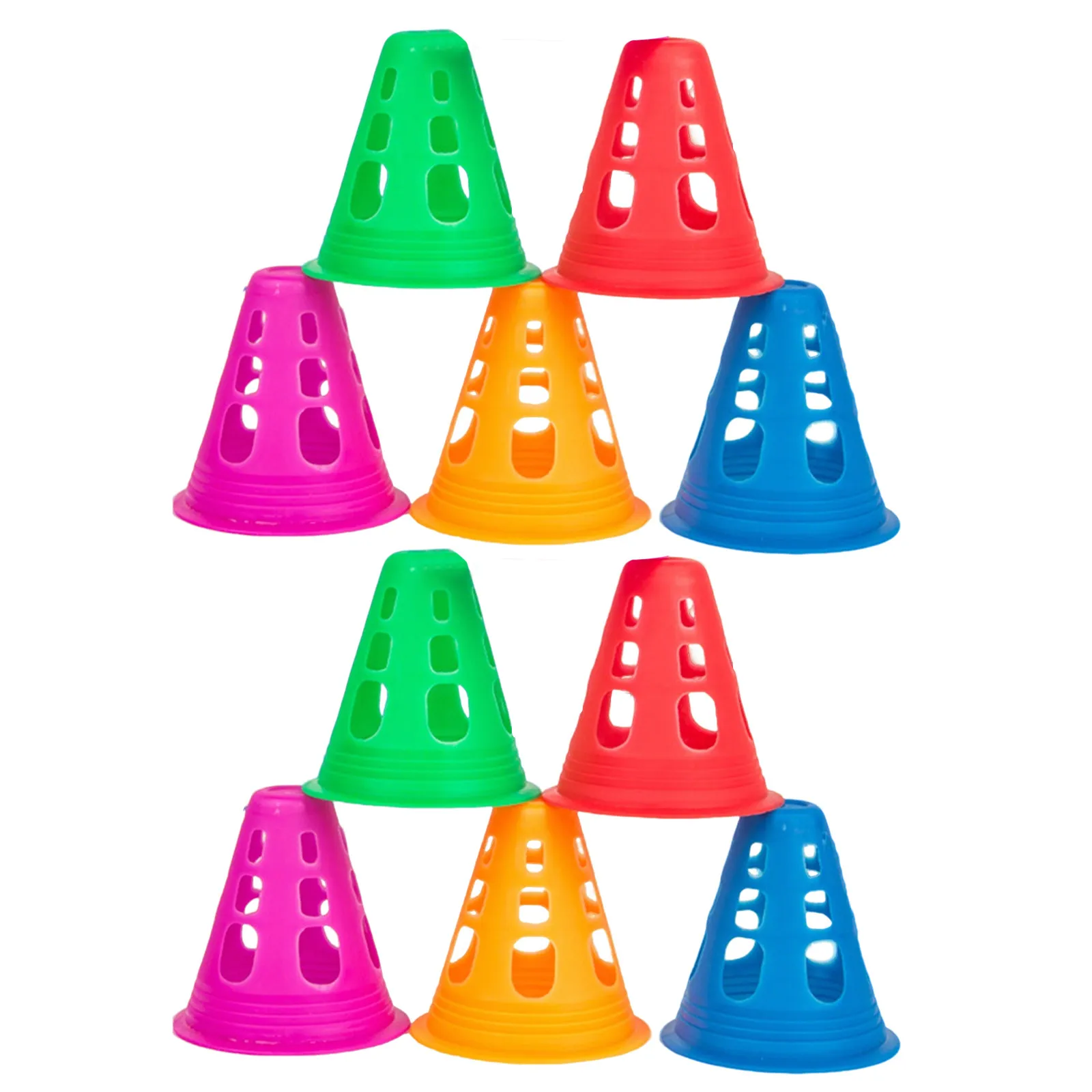 10Pcs Heavy-Duty Multi-Sport Cones for Soccer Training Football Drills Basketball Coaching Roller Skating Games Party Events
10Pcs Heavy-Duty Multi-Sport Cones for Soccer Training Football Drills Basketball Coaching Roller Skating Games Party Events