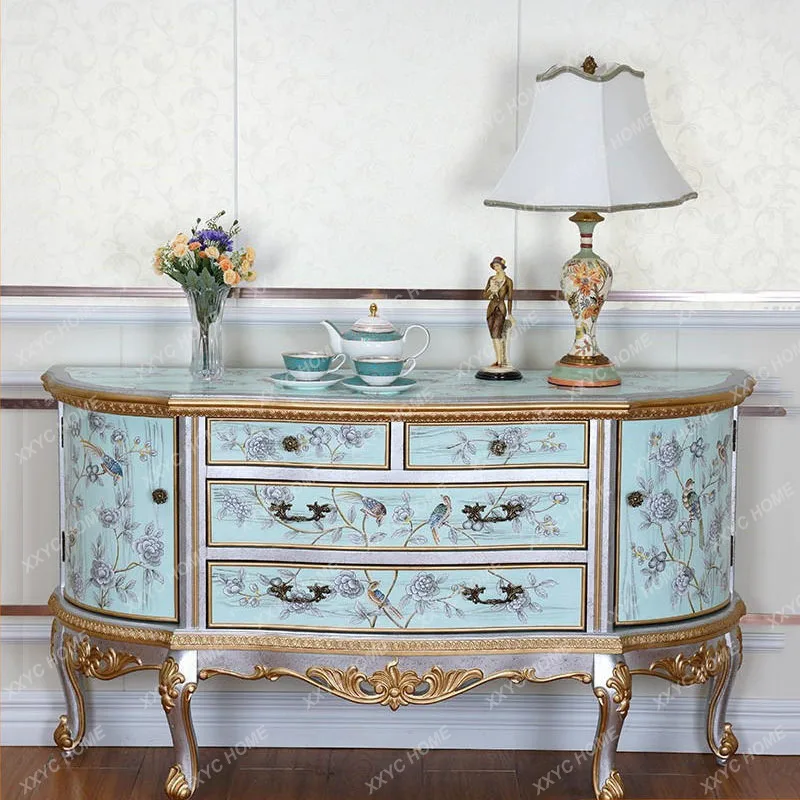 solid wood porch cabinet semi-circular decorative cabinet flower and bird painting customization
solid wood porch cabinet semi-circular decorative cabinet flower and bird painting customization