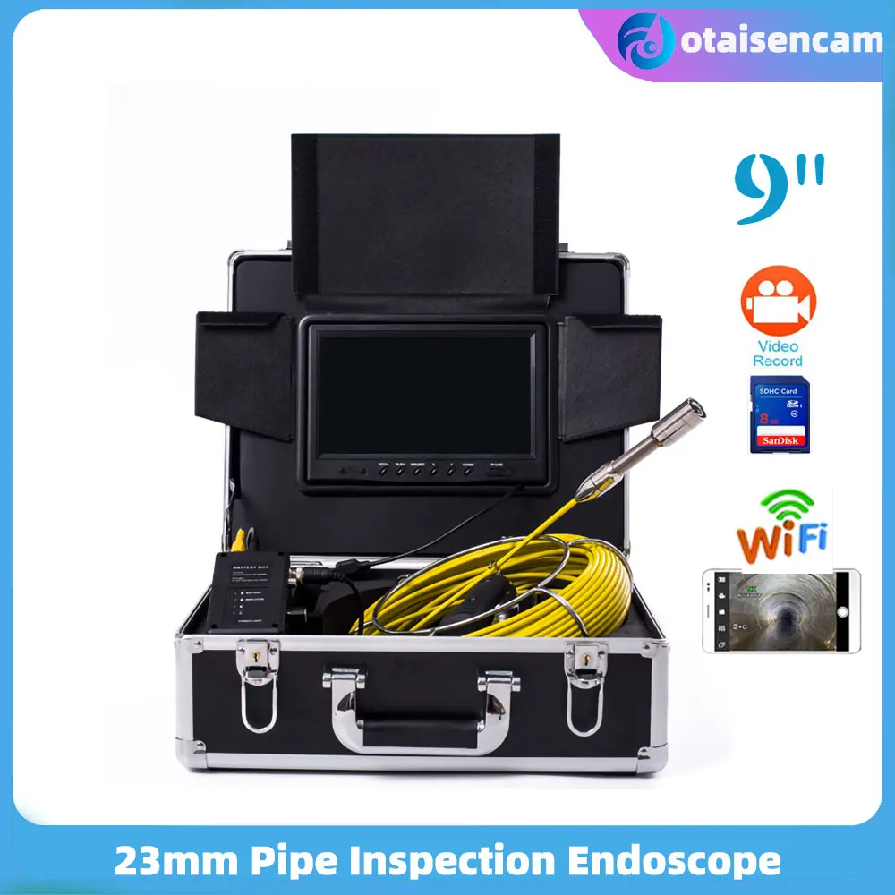9 Inch Monitor Industrial Drain Sewer Pipe Inspection Endoscope 23mm Camera DVR WP90A Borescope Underwater Camera
9 Inch Monitor Industrial Drain Sewer Pipe Inspection Endoscope 23mm Camera DVR WP90A Borescope Underwater Camera