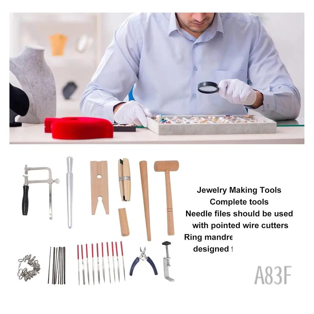 A83F-Jewelry Making Tools Jeweler Saw Frame Blade Wire Cutter Needle File Ring Mandrel Jewelry Tool Set For Jewelry Making
A83F-Jewelry Making Tools Jeweler Saw Frame Blade Wire Cutter Needle File Ring Mandrel Jewelry Tool Set For Jewelry Making