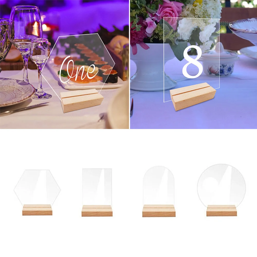 10Pcs Acrylic Wedding Table Number Sign DIY Blank Clear Display Signs with Wooden Base for Wedding Party Event Table Decoration
10Pcs Acrylic Wedding Table Number Sign DIY Blank Clear Display Signs with Wooden Base for Wedding Party Event Table Decoration