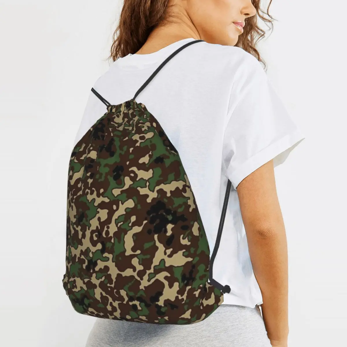 Flecktarn Camouflage Backpacks Portable Drawstring Bags Storage Bag Book Bags for Travel Students
Flecktarn Camouflage Backpacks Portable Drawstring Bags Storage Bag Book Bags for Travel Students