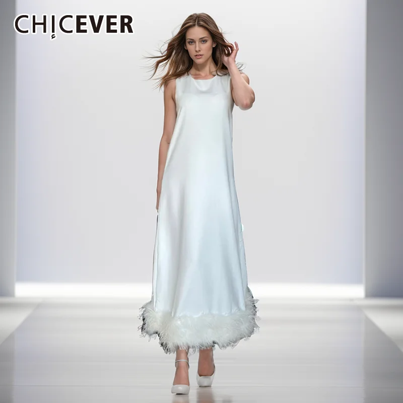 Patchwork Feathers Midi Dress For Women Round Neck Sleeveless Loose Waist Solid Dresses Female Clothing Autumn New style summer
Patchwork Feathers Midi Dress For Women Round Neck Sleeveless Loose Waist Solid Dresses Female Clothing Autumn New style summer