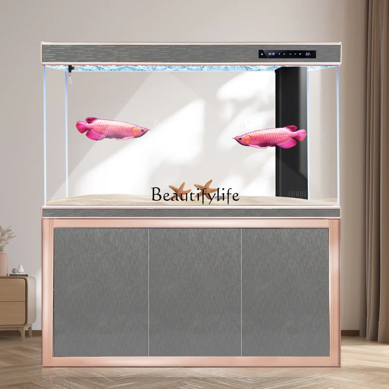 Living room ultra-white glass arowana tank household screen ecological large aquarium
Living room ultra-white glass arowana tank household screen ecological large aquarium