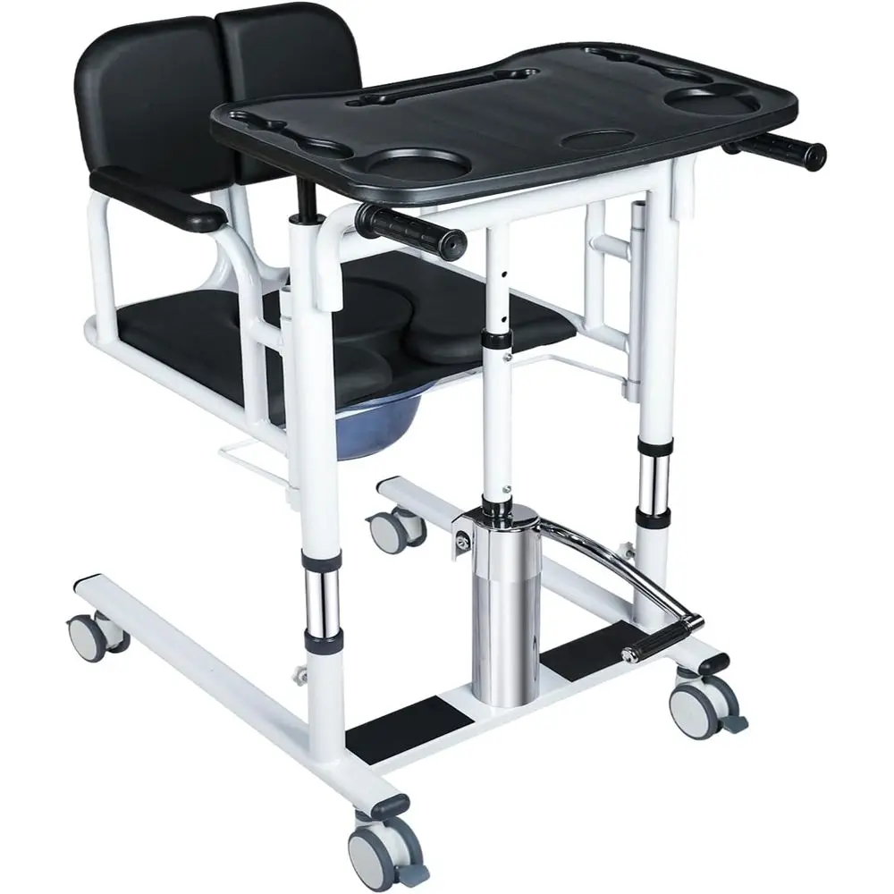 5-in-1 Adjustable Height Patient Transfer Chair with 180° Split Seat, 450 lbs Capacity for Home and Senior Care
5-in-1 Adjustable Height Patient Transfer Chair with 180° Split Seat, 450 lbs Capacity for Home and Senior Care