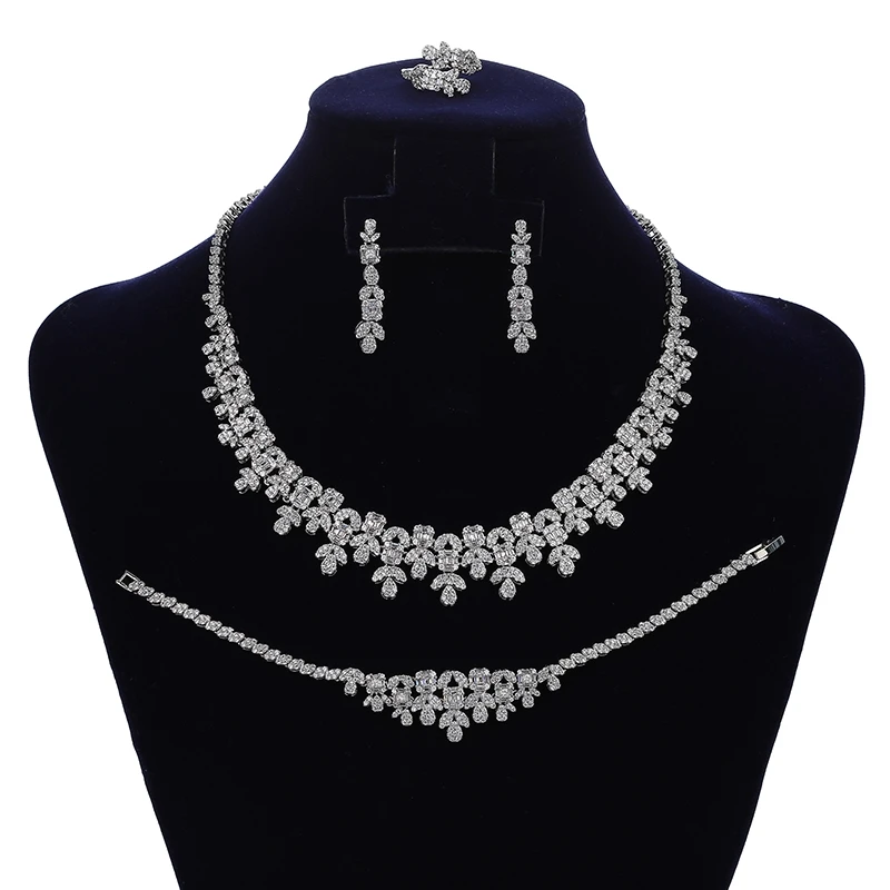 Jewelry Sets HADIYANA Bridal Engagement Necklace Earrings Ring And Bracelet Set Women Wedding Jewelry CN1826 Christmas gift
Jewelry Sets HADIYANA Bridal Engagement Necklace Earrings Ring And Bracelet Set Women Wedding Jewelry CN1826 Christmas gift