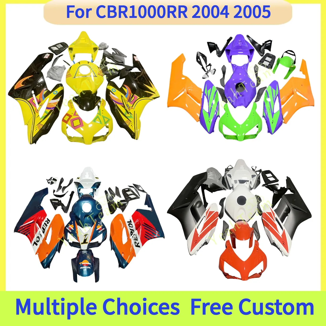 Aftermarket Fairings kits For Honda CBR1000RR 2004 2005 Bodywork Replacement and Customization
Aftermarket Fairings kits For Honda CBR1000RR 2004 2005 Bodywork Replacement and Customization