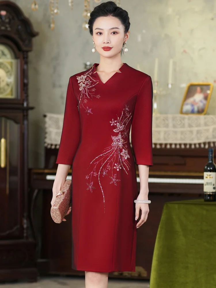 Ele Wedding Dr for Mommy in Spring Autumn New Arrival High-Quali Satin Fabric Floral Pattern Mid-Length
Ele Wedding Dr for Mommy in Spring Autumn New Arrival High-Quali Satin Fabric Floral Pattern Mid-Length