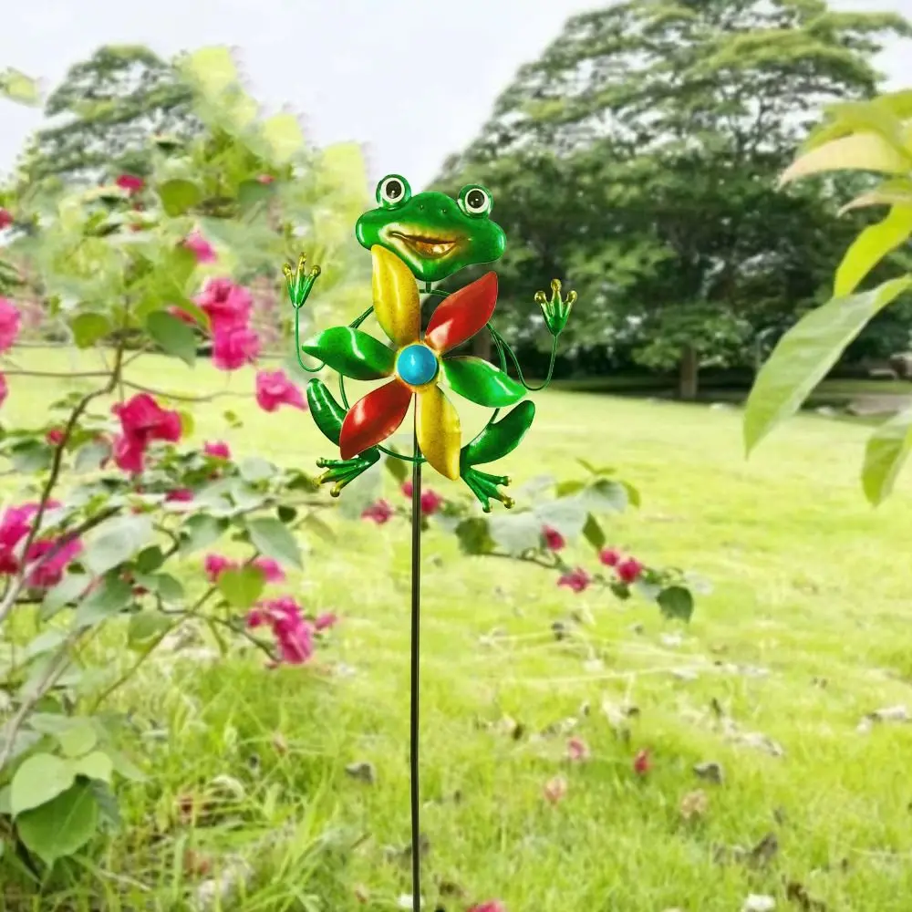 Rotating Frog Shape Wind Spinner Removable Creative Metal Windmill Sculpture Durable Iron Gardening Plug Pinwheel Outdoor
Rotating Frog Shape Wind Spinner Removable Creative Metal Windmill Sculpture Durable Iron Gardening Plug Pinwheel Outdoor