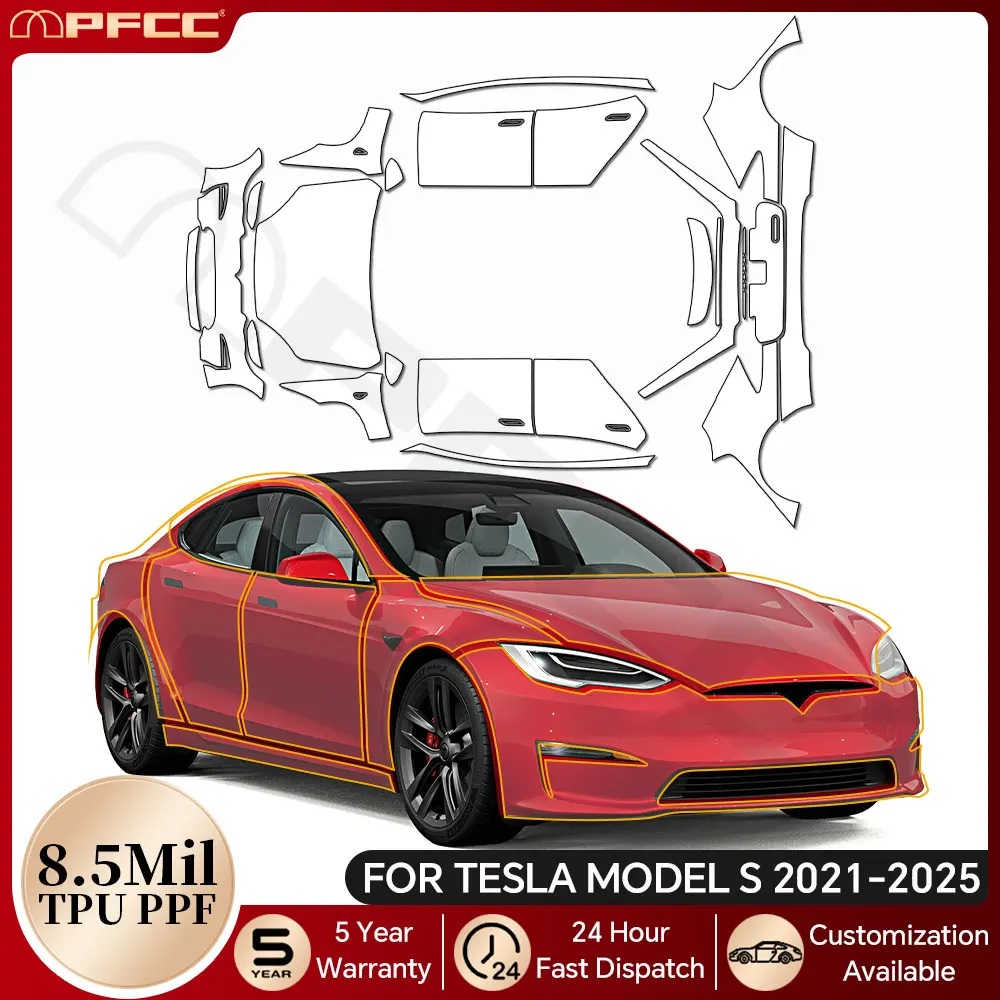 For Tesla Model S 2021-2025 8.5Mil TPU Anti-Scratch Paint Protection Film Car Body Pre-cut PPF Bra Clear Resistant Kit Repair
For Tesla Model S 2021-2025 8.5Mil TPU Anti-Scratch Paint Protection Film Car Body Pre-cut PPF Bra Clear Resistant Kit Repair