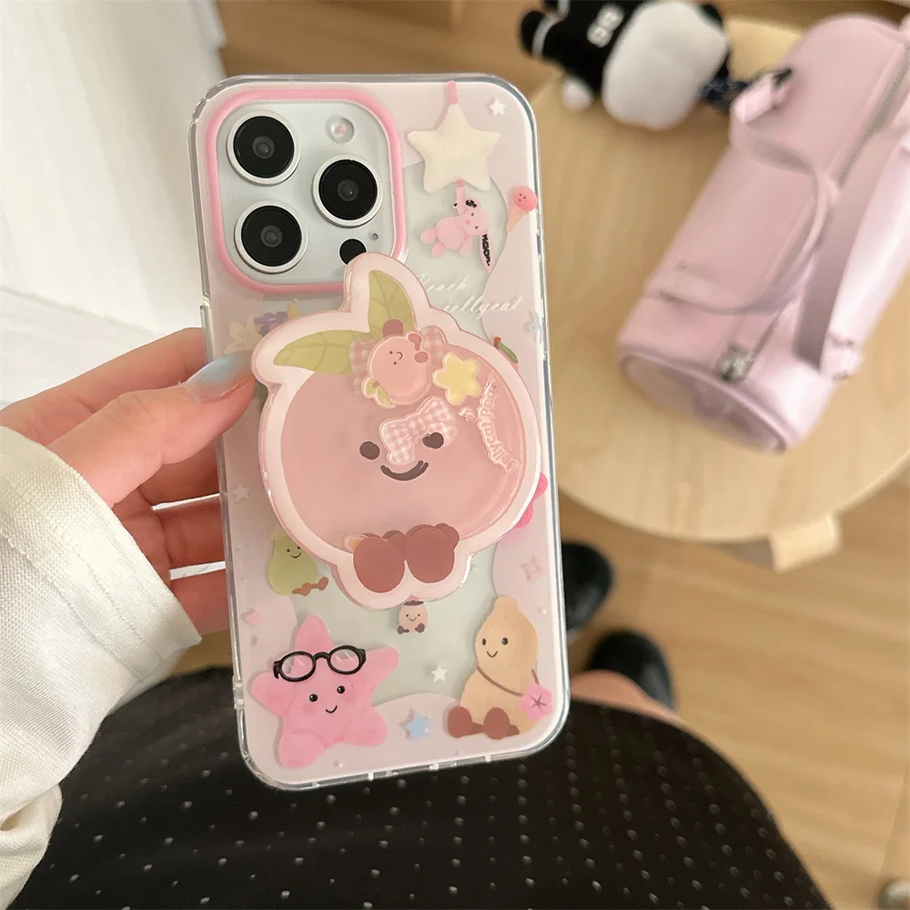 Korea Cute jelly Pink Peach star Magnetic Holder Magsafe Wireless Charge Phone Case For iPhone 16 15 14 13 12 11 Pro Max Cover
Korea Cute jelly Pink Peach star Magnetic Holder Magsafe Wireless Charge Phone Case For iPhone 16 15 14 13 12 11 Pro Max Cover