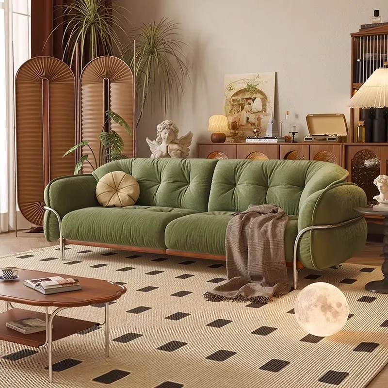 French retro cream wind solid wood cloud sofa American living room designer light luxury technology cloth
French retro cream wind solid wood cloud sofa American living room designer light luxury technology cloth