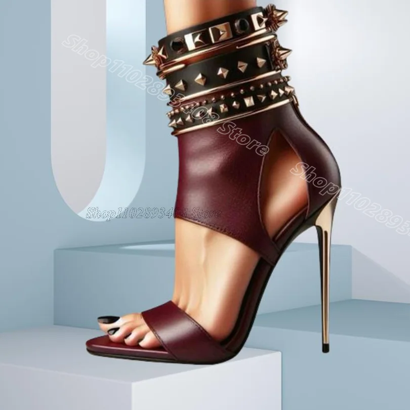 Crimson Rivet Decor Hollow Sandals Open Toe Stiletto Heels Fashion Summer Party Casual Women Sandals 2025 Zapatos Para Mujere
Crimson Rivet Decor Hollow Sandals Open Toe Stiletto Heels Fashion Summer Party Casual Women Sandals 2025 Zapatos Para Mujere