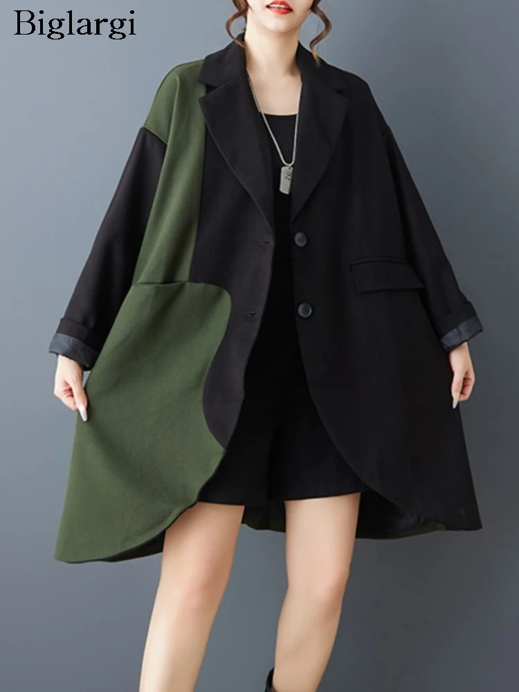 Oversized Spring Coat Women Irregular Patchwork Fashion Loose Long Sleeve Ladies Jackets Casual Woman Coats
Oversized Spring Coat Women Irregular Patchwork Fashion Loose Long Sleeve Ladies Jackets Casual Woman Coats
