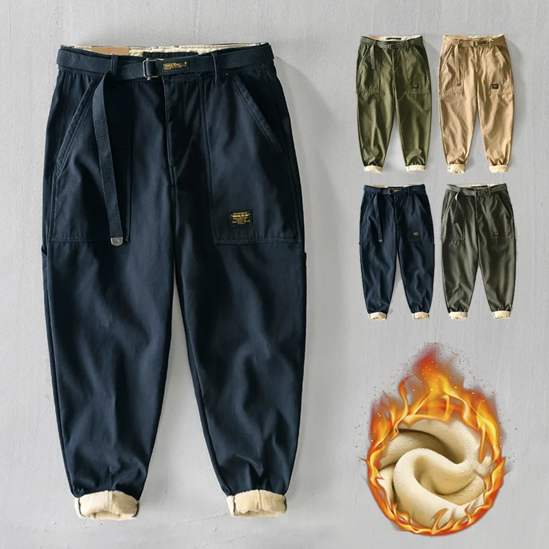  Зимние теплые флисовые синие мужские повседневные брюки-карго из 100% хлопка, утепленные уличные свободные комбинезоны в стиле Харадзюку, рабочие шаровары, мужские
Зимние теплые флисовые синие мужские повседневные брюки-карго из 100% хлопка, утепленные уличные свободные комбинезоны в стиле Харадзюку, рабочие шаровары, мужские