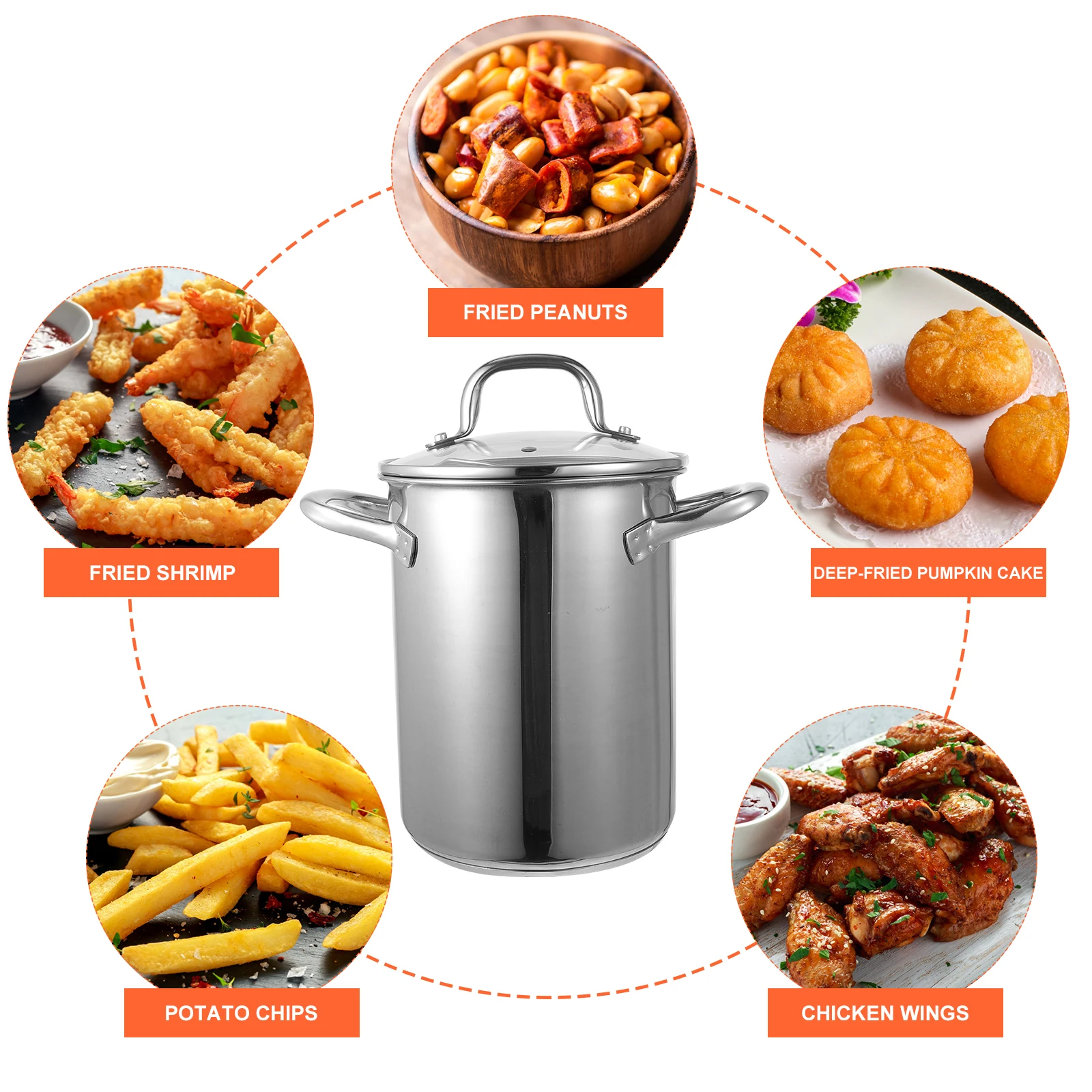 Stainless Steel Fryer Pot Deep French Narrow Pan Frying Basket Cooking Pots Seafood Tempura Fried Foods Oil Drainer Less Oily
Stainless Steel Fryer Pot Deep French Narrow Pan Frying Basket Cooking Pots Seafood Tempura Fried Foods Oil Drainer Less Oily