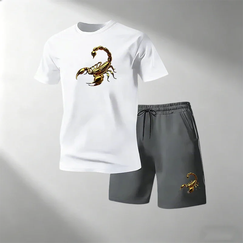 Summer Men's Coordinated Two Piece Set Printed Crew Neck T-Shirt + Loose Shorts Casual Suit Lightweight Sport Quick Dry Outfit
Summer Men's Coordinated Two Piece Set Printed Crew Neck T-Shirt + Loose Shorts Casual Suit Lightweight Sport Quick Dry Outfit