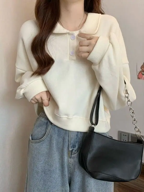 Early Spring Sweet Stylish Korean Pure Color Base Shirt Short Warm Versatile Long Sleeve Shirt Women's Casual Top
Early Spring Sweet Stylish Korean Pure Color Base Shirt Short Warm Versatile Long Sleeve Shirt Women's Casual Top