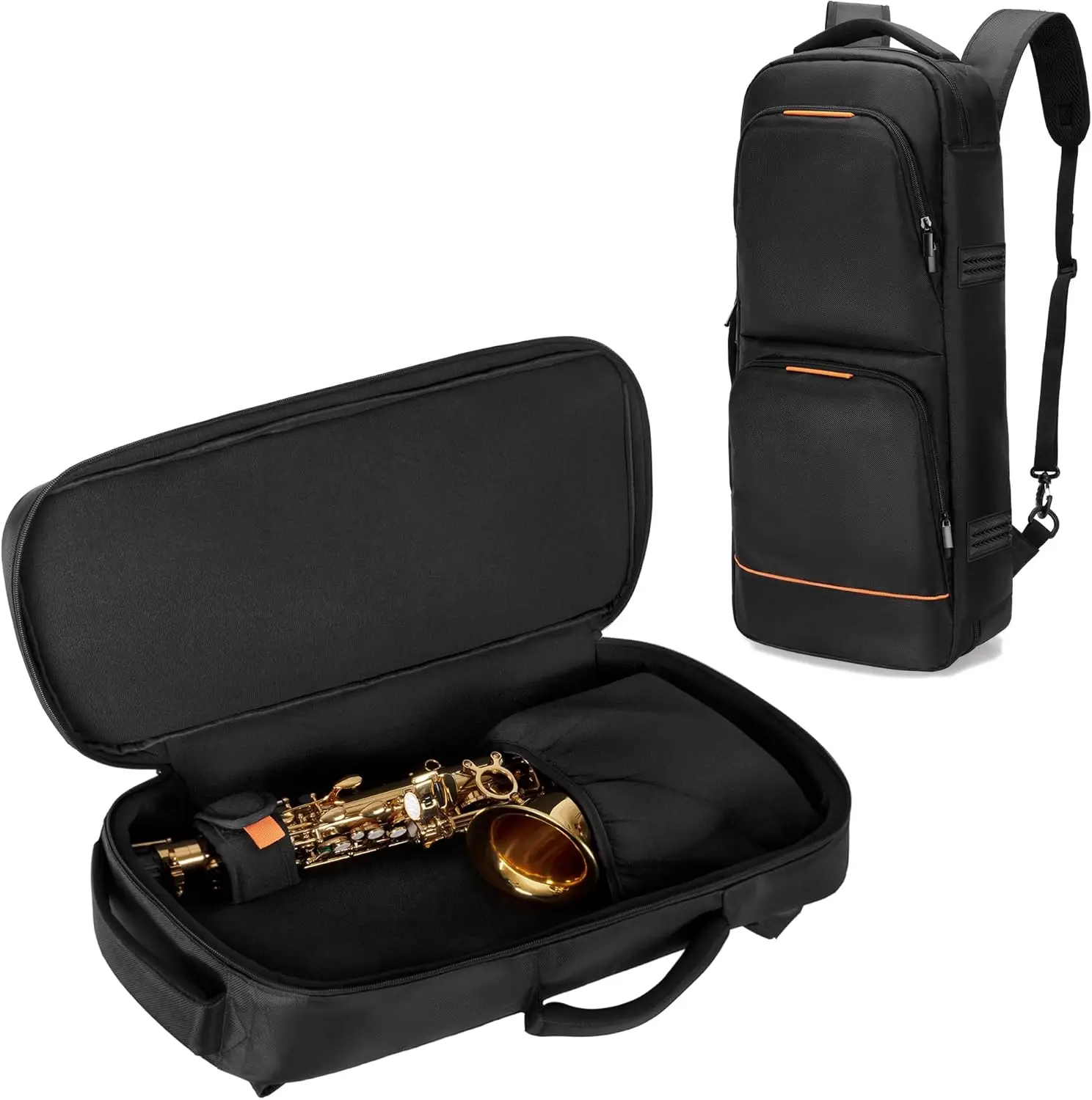 Padded Alto Sax Case Bag with Hidden Shoulder Straps, Saxophone Backpack with Pockets for Mouthpiece and Sheet Music, Gig Bag for Alto Sax
Padded Alto Sax Case Bag with Hidden Shoulder Straps, Saxophone Backpack with Pockets for Mouthpiece and Sheet Music, Gig Bag for Alto Sax