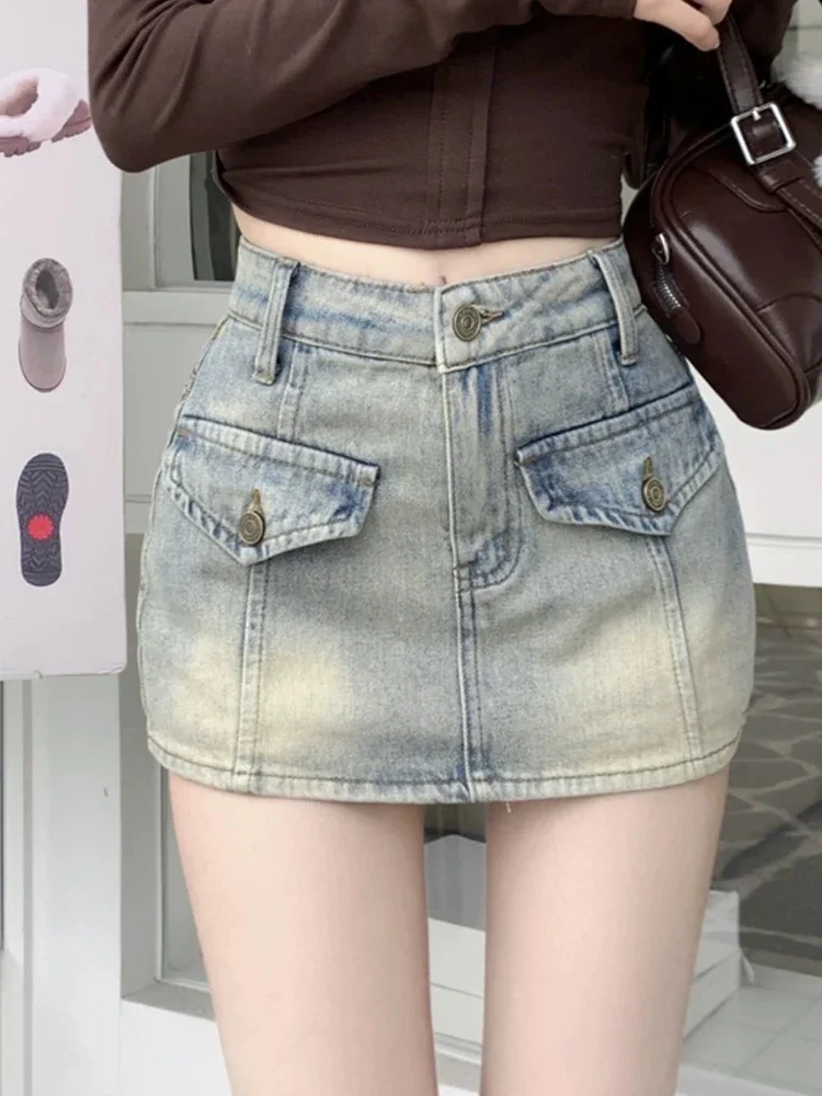 New Simple Sexy High Waist Slim A-line Female Mini Skirts Summer Fashion Classic Washed Distressed Casual Chicly Y2k Women Skirt
New Simple Sexy High Waist Slim A-line Female Mini Skirts Summer Fashion Classic Washed Distressed Casual Chicly Y2k Women Skirt