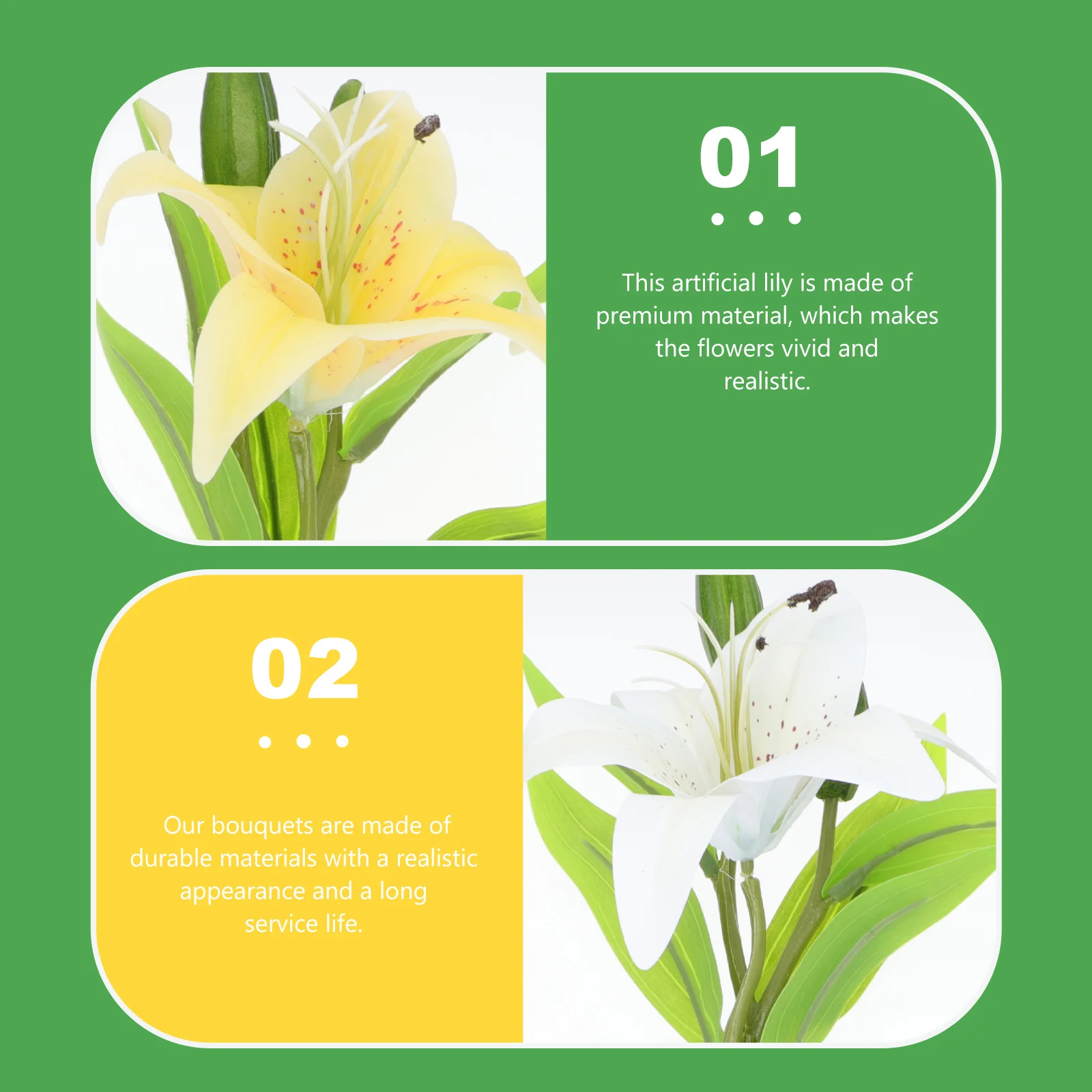 4pcs Artificial Lily Flowers Decorrealistic Home Flower Easter Lily Adorns Graduation Wedding Craft Desktop Ornament Office
4pcs Artificial Lily Flowers Decorrealistic Home Flower Easter Lily Adorns Graduation Wedding Craft Desktop Ornament Office