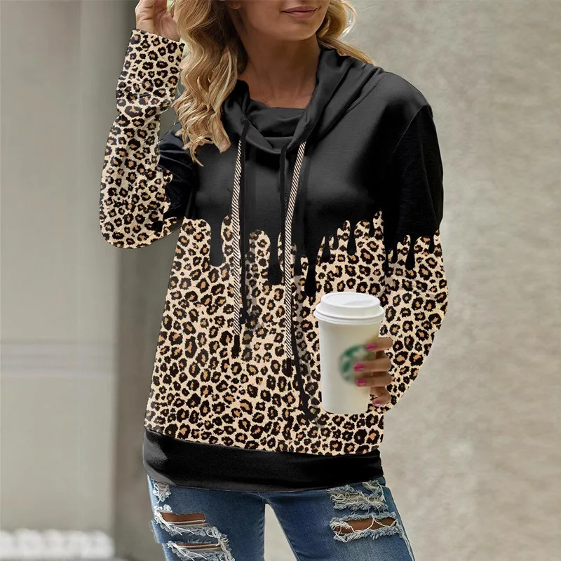 Женский повседневный пуловер с леопардовым принтом и длинным рукавом, воротником и двойным шнурком, толстовка
Женский повседневный пуловер с леопардовым принтом и длинным рукавом, воротником и двойным шнурком, толстовка