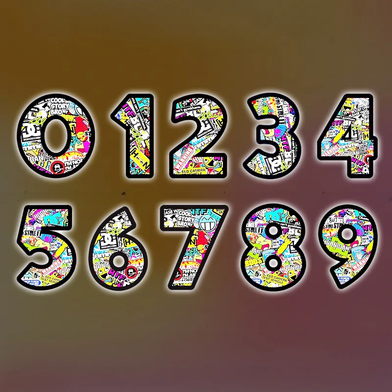 Personalized Creative Graffiti 0-9 Modification Car Reflective Stickers Motorcycle Helmets Decoration Scratch Covering
Personalized Creative Graffiti 0-9 Modification Car Reflective Stickers Motorcycle Helmets Decoration Scratch Covering