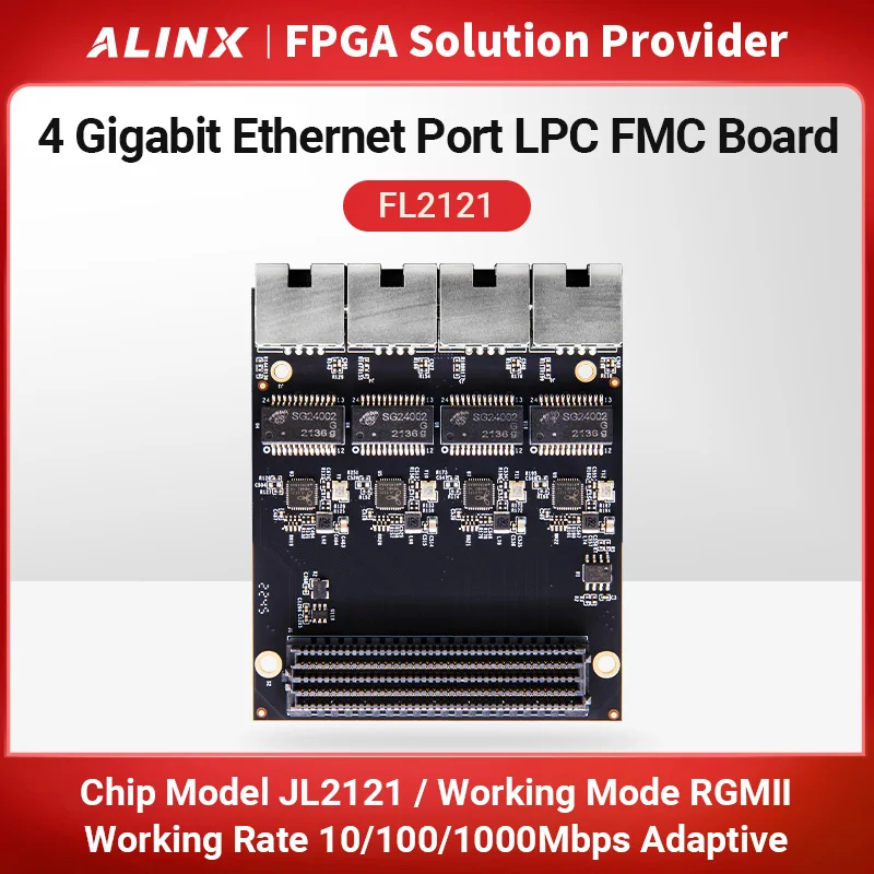 Alinx 4-полосный PHY 1000M гигабитный модуль порта Ethernet LPC FMC плата FL2121
Alinx 4-полосный PHY 1000M гигабитный модуль порта Ethernet LPC FMC плата FL2121