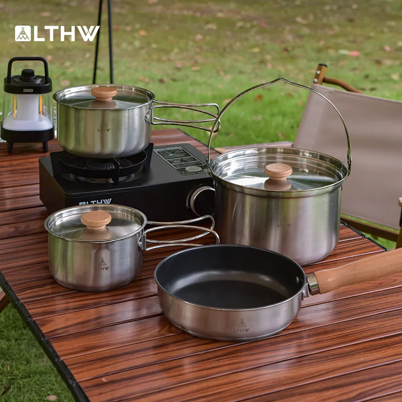 LTHW Camping cookware portable outdoor picnic set pot 304 stainless steel frying pan cooking pot soup pot
LTHW Camping cookware portable outdoor picnic set pot 304 stainless steel frying pan cooking pot soup pot