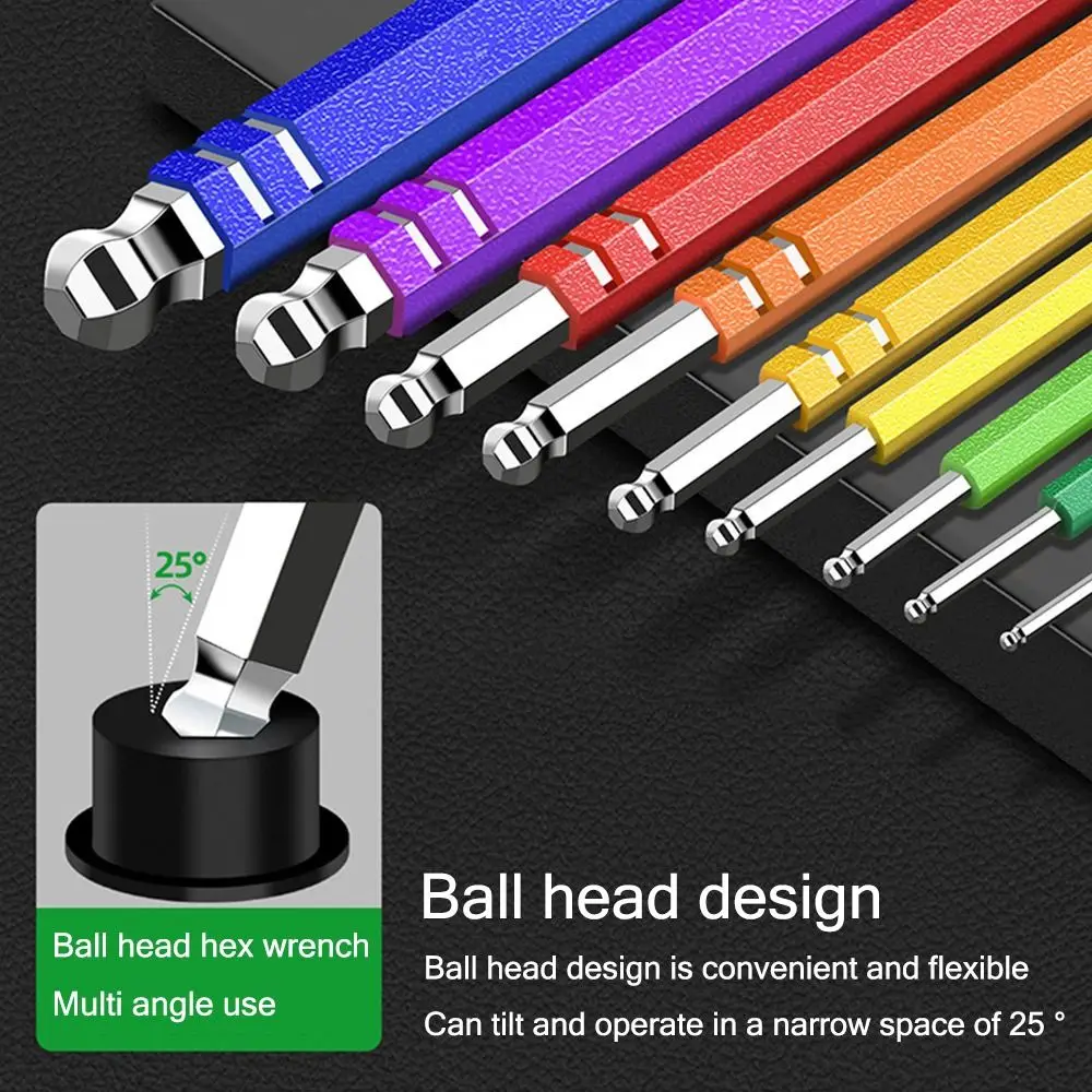 9 шт., высококачественный набор шестигранных ключей 1,5 мм-10 мм, цветной L-образный шестигранный гаечный ключ, шариковые ручные инструменты, инструмент для ремонта велосипеда
9 шт., высококачественный набор шестигранных ключей 1,5 мм-10 мм, цветной L-образный шестигранный гаечный ключ, шариковые ручные инструменты, инструмент для ремонта велосипеда