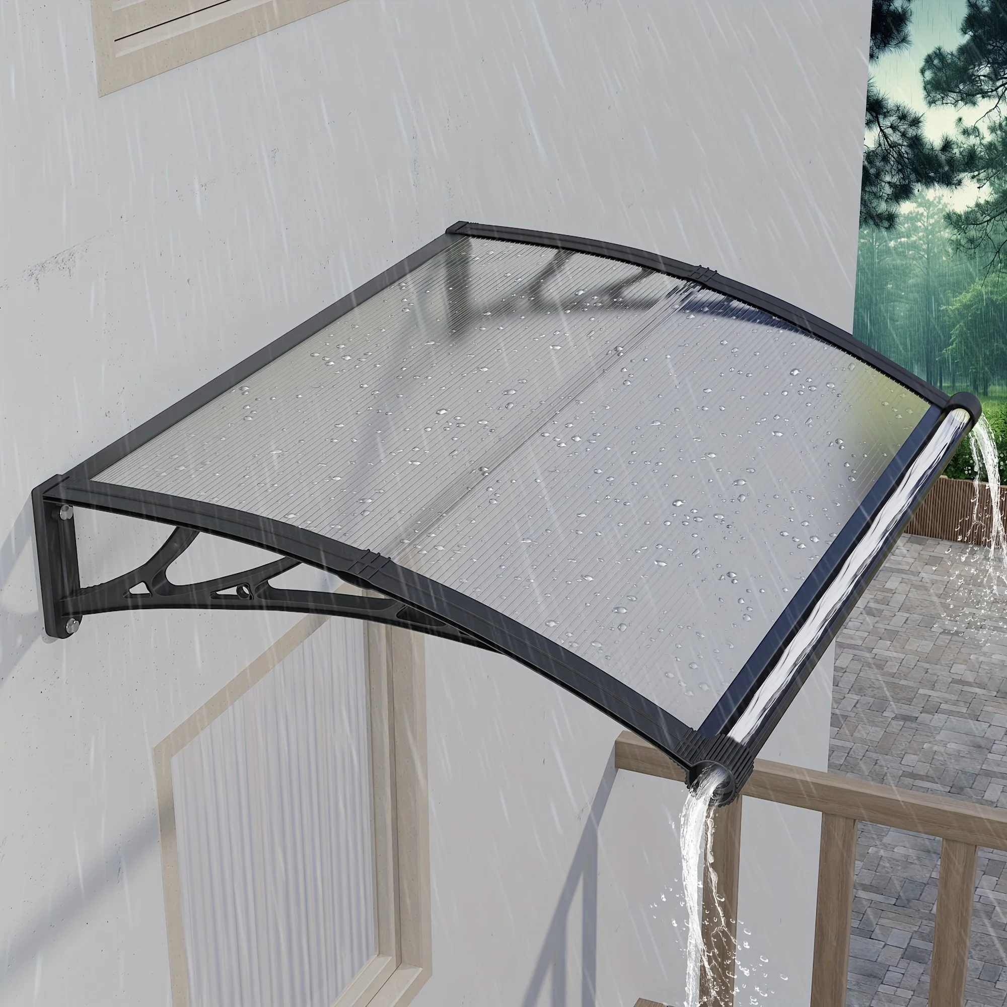 Window Awning Door Canopy Exterior with Separate Drainage Sink for Patio Yard 32/40/48/60/80 Inches Rain UV Overhang Awnings
Window Awning Door Canopy Exterior with Separate Drainage Sink for Patio Yard 32/40/48/60/80 Inches Rain UV Overhang Awnings