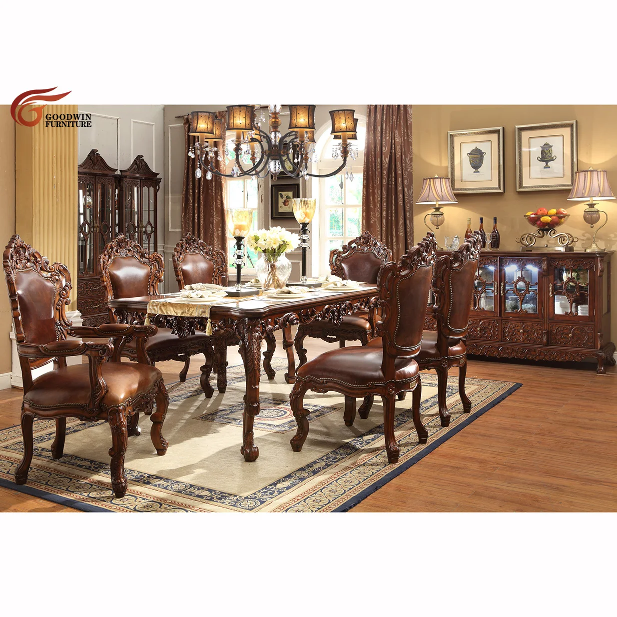 Goodwin Factory Price Italian Classic Style Dining Room Furniture Dining Cabinet Dining Room Chair GGM342
Goodwin Factory Price Italian Classic Style Dining Room Furniture Dining Cabinet Dining Room Chair GGM342