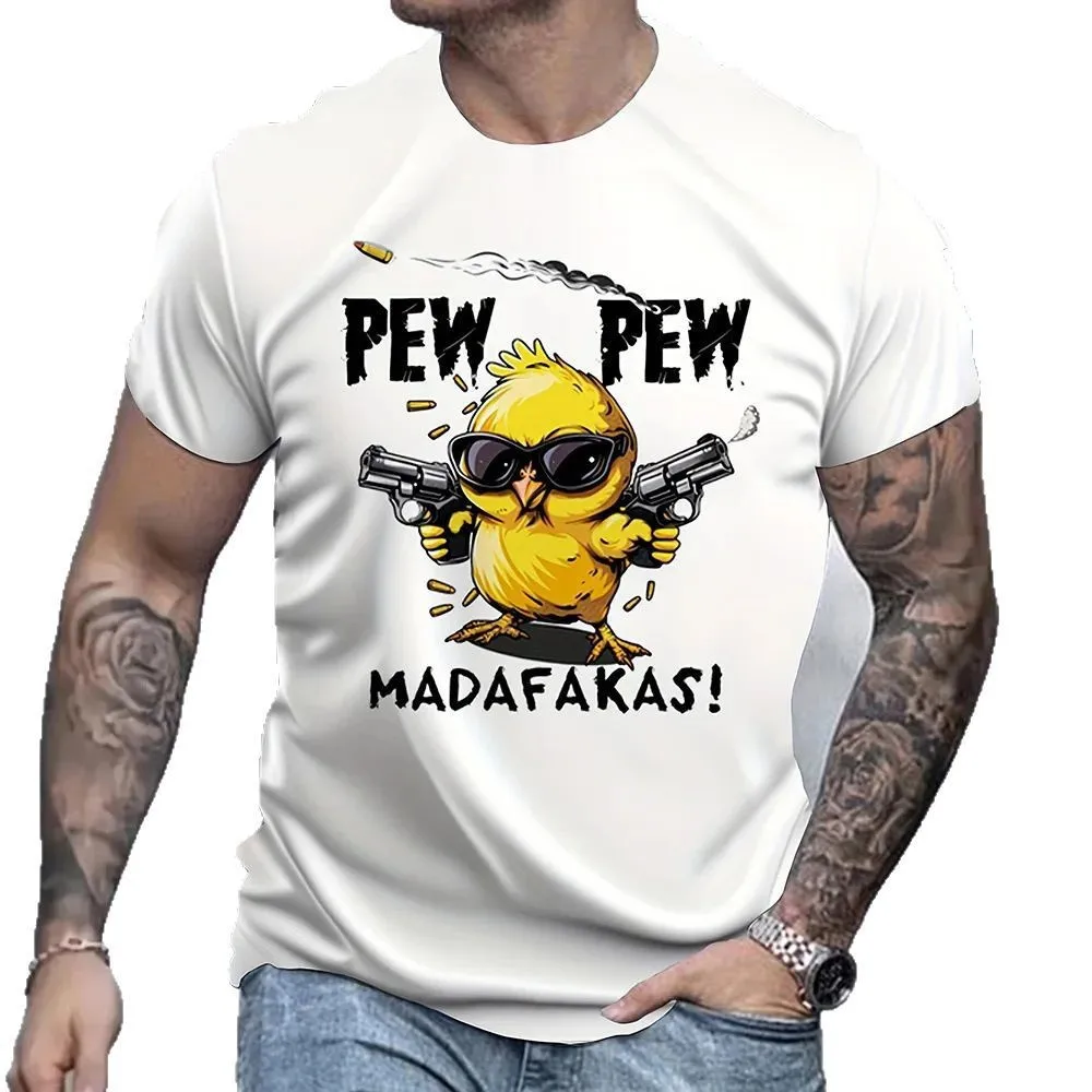 Youth trendy clothing 3D digital printing cartoon fun little yellow bird round neck short sleeved casual T-shirt for men
Youth trendy clothing 3D digital printing cartoon fun little yellow bird round neck short sleeved casual T-shirt for men