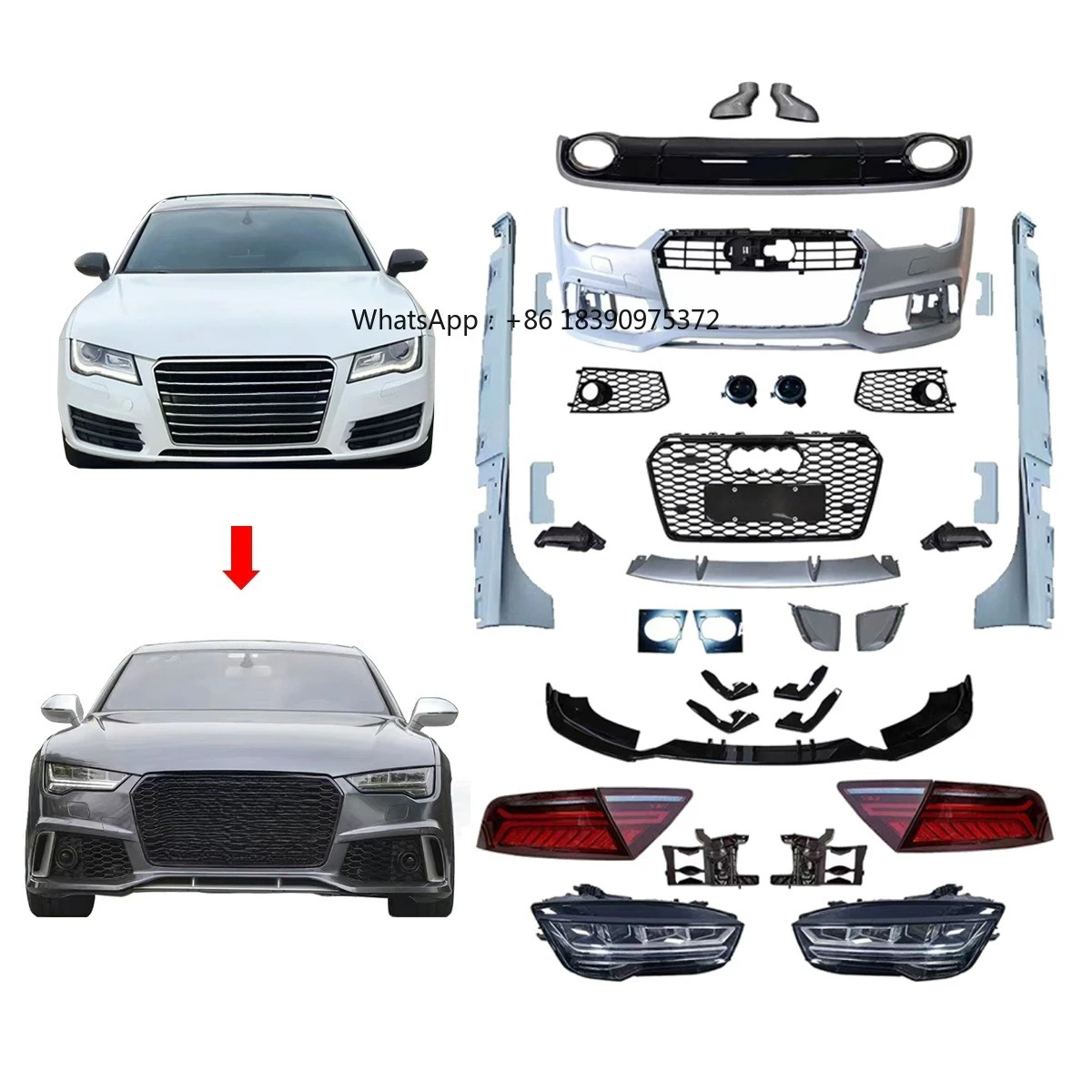 New High Quality A7 2012-2015 to 2016 Conversion Body Kit with Front/Rear Bumpers & Grille 100% Fitment Screw-On
New High Quality A7 2012-2015 to 2016 Conversion Body Kit with Front/Rear Bumpers & Grille 100% Fitment Screw-On