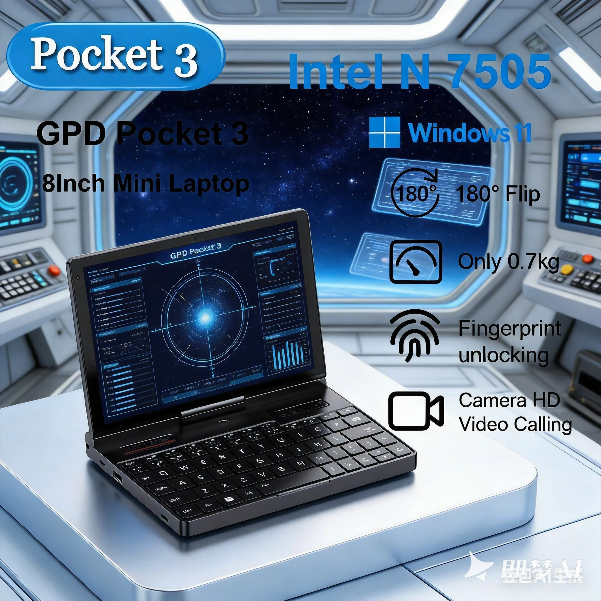 GPD Pocket 3 Mini PC Quick Delivery 8 Inch Intel Gold 7505 16GB 512GB SSD Full-featured Modular Windows 11
GPD Pocket 3 Mini PC Quick Delivery 8 Inch Intel Gold 7505 16GB 512GB SSD Full-featured Modular Windows 11