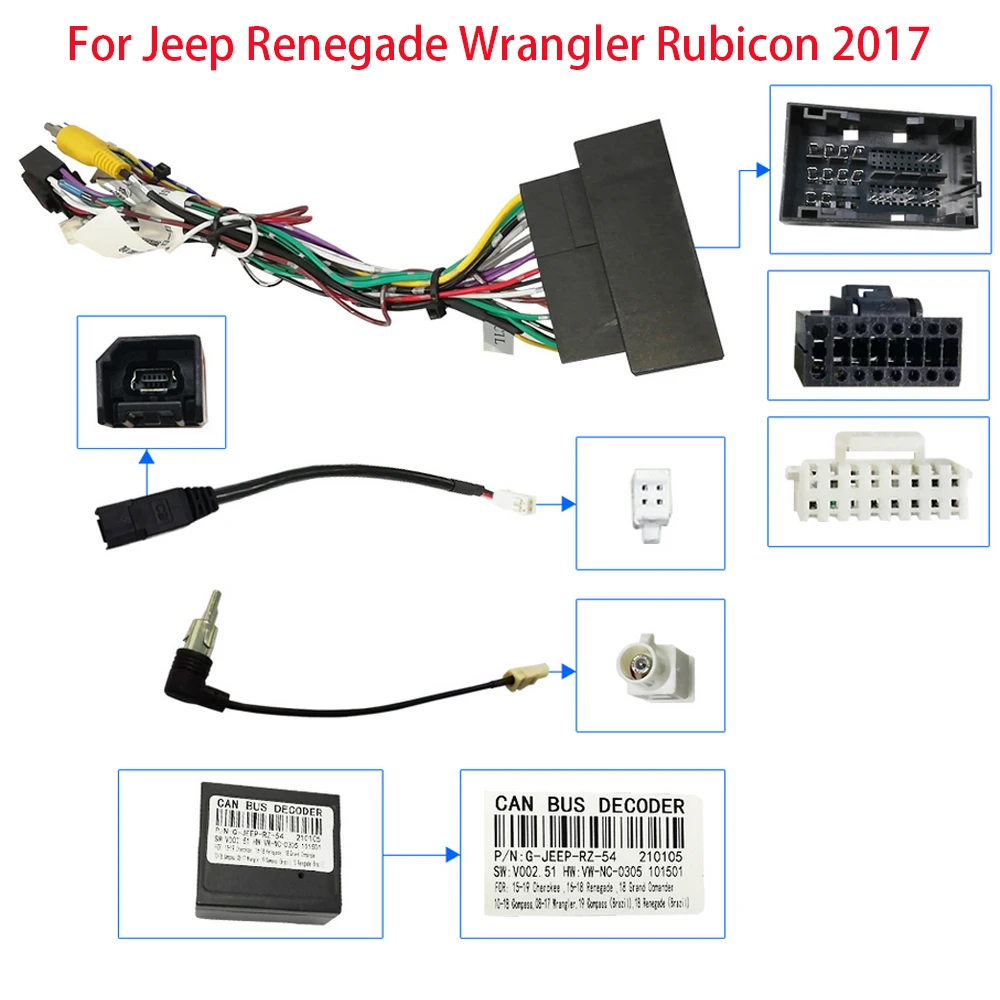 Car 16pin Wiring Harness Adapter Canbus Box Decoder For Jeep Renegade Wrangler Rubicon 2017
Car 16pin Wiring Harness Adapter Canbus Box Decoder For Jeep Renegade Wrangler Rubicon 2017
