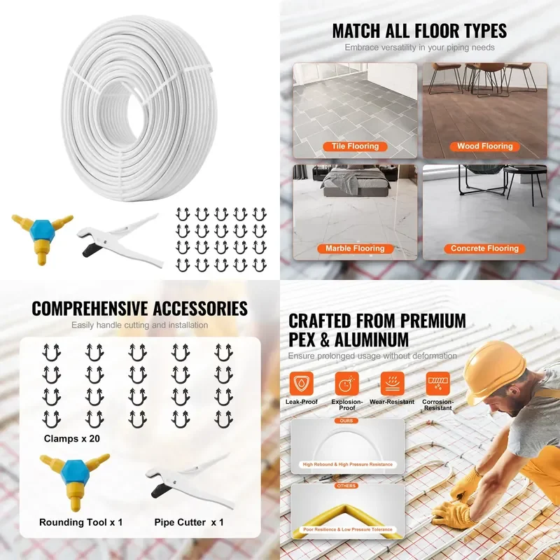 SucceBuy PEX-AL-PEX Tube 656ft 5/8'' Diameter Aluminum-Plastic Composite Pipe Barrier Radiant Floor Pipe 0.08''
SucceBuy PEX-AL-PEX Tube 656ft 5/8'' Diameter Aluminum-Plastic Composite Pipe Barrier Radiant Floor Pipe 0.08''