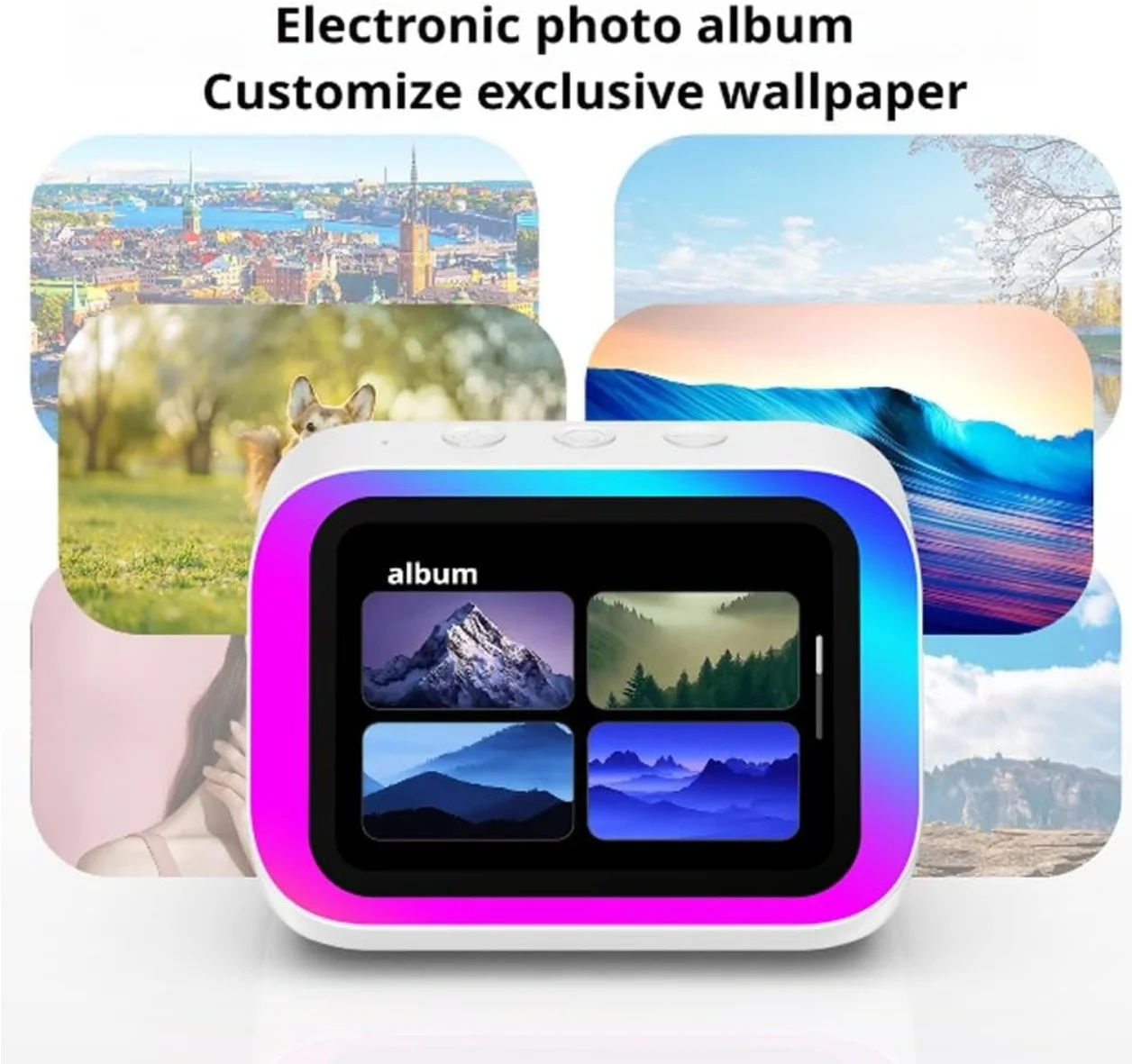 AI Smart Bluetooth 5.4 Speaker Voice assistant HDTouch Screen Display Electronic Album Alarm Clock Hi-fi Stereo Sound
AI Smart Bluetooth 5.4 Speaker Voice assistant HDTouch Screen Display Electronic Album Alarm Clock Hi-fi Stereo Sound