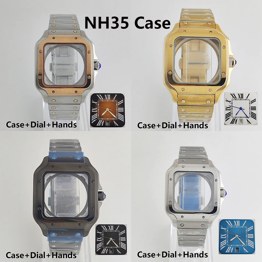 NH35 Watch NH35 dial Square Dial Roma Dial Watch Case Folding Buckle Square Case fit NH35 NH36 movement Watch accessores
NH35 Watch NH35 dial Square Dial Roma Dial Watch Case Folding Buckle Square Case fit NH35 NH36 movement Watch accessores