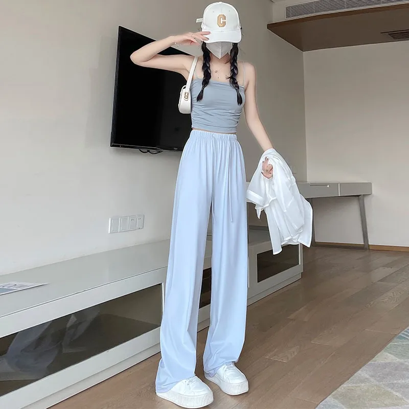 High Waist Casual Suit Pants for Women Loose Floor-Length Wide Leg Trousers Summer Thin Y2K Korean Straight Blue White Pant
High Waist Casual Suit Pants for Women Loose Floor-Length Wide Leg Trousers Summer Thin Y2K Korean Straight Blue White Pant
