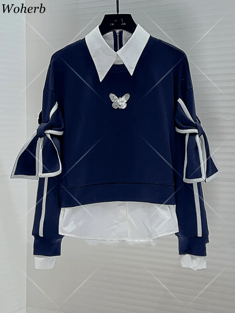 Korean Chic Sweatshirts Women Clothing Contrast Color Patchwork Bow Y2k Tops Fashion Casual Butterfly Hoodies 2025 Ropa Mujer
Korean Chic Sweatshirts Women Clothing Contrast Color Patchwork Bow Y2k Tops Fashion Casual Butterfly Hoodies 2025 Ropa Mujer