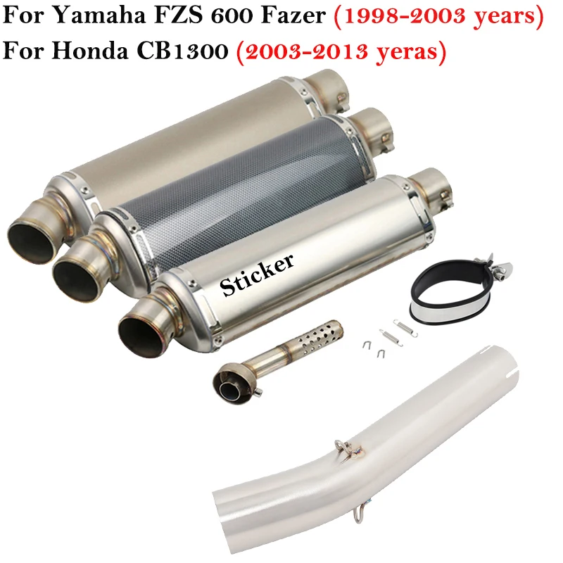 For Honda CB1300 2003 - 2015 For Yamaha FZS 600 Fazer 1998 - 2003 Motorcycle Exhaust Escape With Mid Link Pipe Muffler DB Killer
For Honda CB1300 2003 - 2015 For Yamaha FZS 600 Fazer 1998 - 2003 Motorcycle Exhaust Escape With Mid Link Pipe Muffler DB Killer