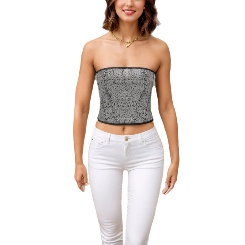 Sexy Women Silver Sequin decoration Corsets Crop Tops Vintage Lace Up Overbust Bustiers Lingerie Gothic Body Shaper Corselet
Sexy Women Silver Sequin decoration Corsets Crop Tops Vintage Lace Up Overbust Bustiers Lingerie Gothic Body Shaper Corselet