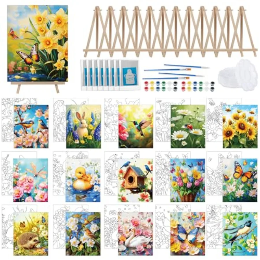 16 Sets Pre Drawn Canvas to Paint for Sip and Paint Party, 8 x 10 Inch Preprinted Framed Pre Sketched Coloring Canvas with Ease
16 Sets Pre Drawn Canvas to Paint for Sip and Paint Party, 8 x 10 Inch Preprinted Framed Pre Sketched Coloring Canvas with Ease