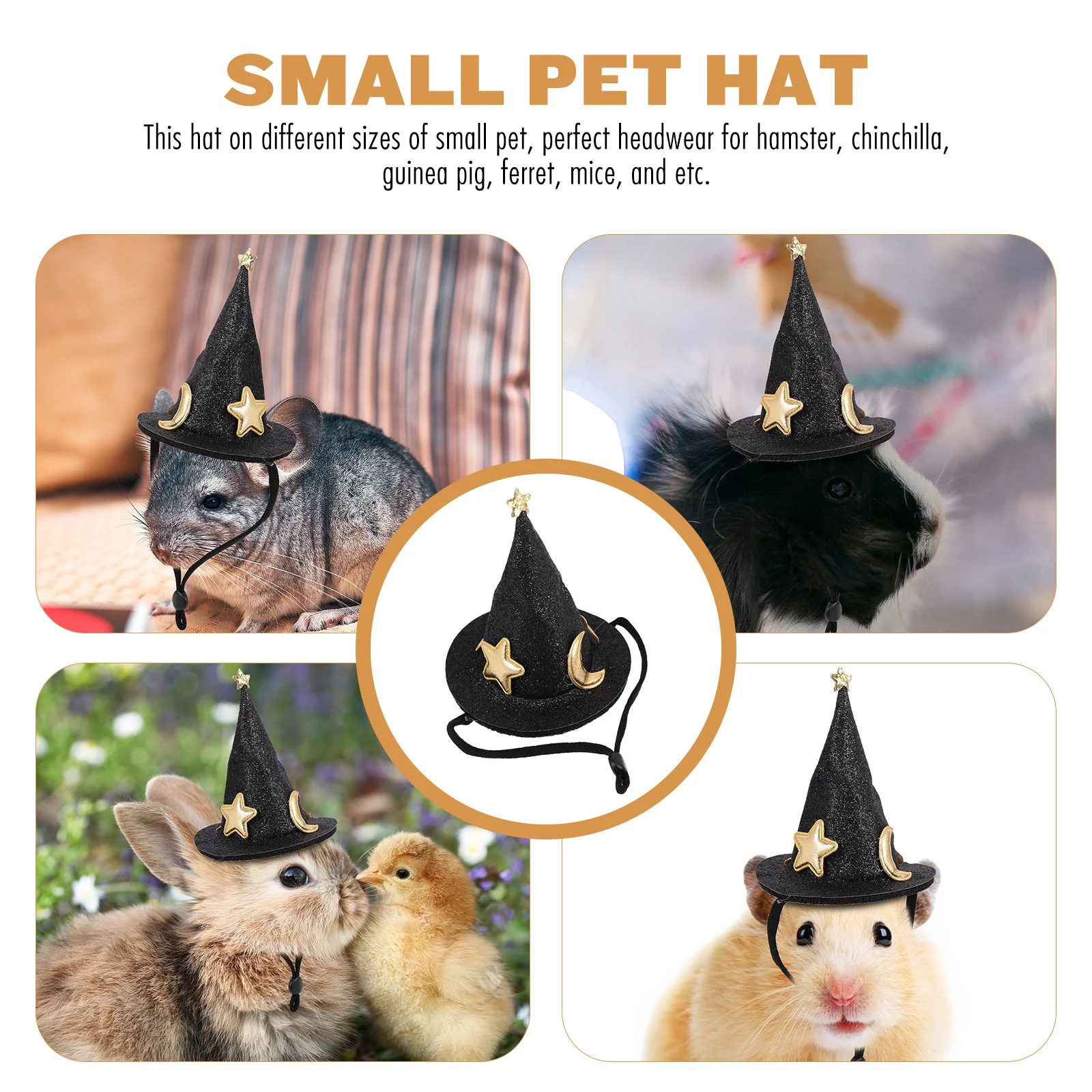 Mini Adjustable Hamster Hat Soft Halloween Costume Small Pet Headwear Lightweight Cute Headgear for Hamsters Chinchillas
Mini Adjustable Hamster Hat Soft Halloween Costume Small Pet Headwear Lightweight Cute Headgear for Hamsters Chinchillas