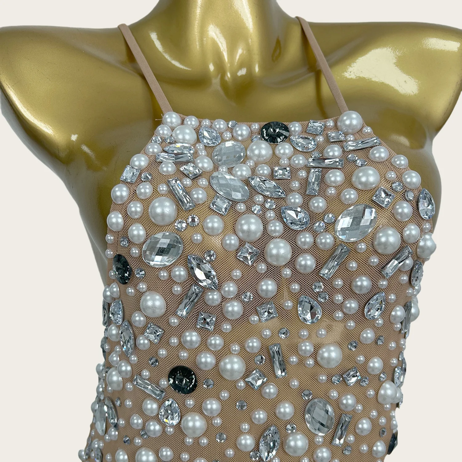 Bingchuan High-end Luxury Sexy Women Couture Sparkly Rhinestone Pearls Short Dress See Through Mesh Birthday Party Evening Dress
Bingchuan High-end Luxury Sexy Women Couture Sparkly Rhinestone Pearls Short Dress See Through Mesh Birthday Party Evening Dress
